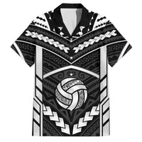 Custom Polynesia Beach Volleyball Family Matching Off Shoulder Maxi Dress and Hawaiian Shirt Polynesian Tribal Pattern LT05 Dad's Shirt - Short Sleeve Black - Polynesian Pride