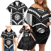 Custom Polynesia Beach Volleyball Family Matching Off Shoulder Short Dress and Hawaiian Shirt Polynesian Tribal Pattern LT05 - Polynesian Pride