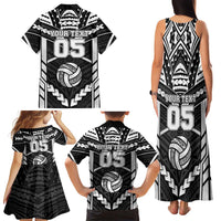 Custom Polynesia Beach Volleyball Family Matching Tank Maxi Dress and Hawaiian Shirt Polynesian Tribal Pattern LT05 - Polynesian Pride