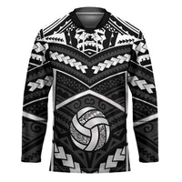 Custom Polynesia Beach Volleyball Hockey Jersey Polynesian Tribal Pattern LT05 Unisex Black - Polynesian Pride