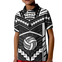 Custom Polynesia Beach Volleyball Kid Polo Shirt Polynesian Tribal Pattern LT05 Kid Black - Polynesian Pride