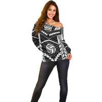 Custom Polynesia Beach Volleyball Off Shoulder Sweater Polynesian Tribal Pattern - Polynesian Pride