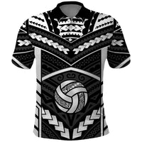 Custom Polynesia Beach Volleyball Polo Shirt Polynesian Tribal Pattern LT05 Black - Polynesian Pride