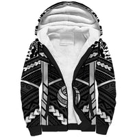 Custom Polynesia Beach Volleyball Sherpa Hoodie Polynesian Tribal Pattern - Polynesian Pride