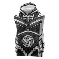 Custom Polynesia Beach Volleyball Sleeveless Hoodie Polynesian Tribal Pattern LT05 Black - Polynesian Pride