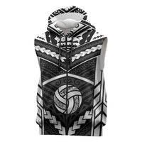 Custom Polynesia Beach Volleyball Sleeveless Zip Hoodie Polynesian Tribal Pattern LT05 Black - Polynesian Pride