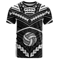 Custom Polynesia Beach Volleyball T Shirt Polynesian Tribal Pattern LT05 Black - Polynesian Pride