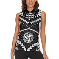 Custom Polynesia Beach Volleyball Women Sleeveless Polo Shirt Polynesian Tribal Pattern LT05 - Polynesian Pride