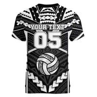 Custom Polynesia Beach Volleyball Women V-Neck T-Shirt Polynesian Tribal Pattern LT05 - Polynesian Pride