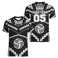 Custom Polynesia Beach Volleyball Women V-Neck T-Shirt Polynesian Tribal Pattern LT05 - Polynesian Pride