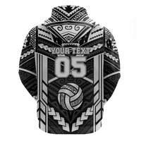 Custom Polynesia Beach Volleyball Zip Hoodie Polynesian Tribal Pattern LT05 - Polynesian Pride