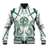 Custom Hawaii Volleyball Baseball Jacket Polynesian Pattern LT05 Unisex Teal - Polynesian Pride