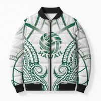 Custom Hawaii Volleyball Bomber Puffer Jacket Polynesian Pattern LT05 Unisex Teal - Polynesian Pride