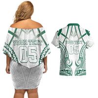 Custom Hawaii Volleyball Couples Matching Off Shoulder Short Dress and Hawaiian Shirt Polynesian Pattern LT05 - Polynesian Pride