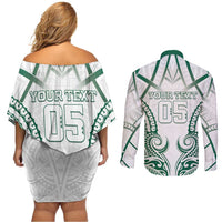 Custom Hawaii Volleyball Couples Matching Off Shoulder Short Dress and Long Sleeve Button Shirt Polynesian Pattern - Polynesian Pride