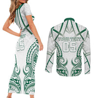 Custom Hawaii Volleyball Couples Matching Short Sleeve Bodycon Dress and Long Sleeve Button Shirt Polynesian Pattern LT05 - Polynesian Pride