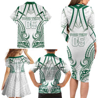 Custom Hawaii Volleyball Family Matching Long Sleeve Bodycon Dress and Hawaiian Shirt Polynesian Pattern - Polynesian Pride