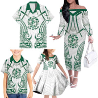 Custom Hawaii Volleyball Family Matching Off The Shoulder Long Sleeve Dress and Hawaiian Shirt Polynesian Pattern - Polynesian Pride