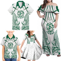 Custom Hawaii Volleyball Family Matching Off Shoulder Maxi Dress and Hawaiian Shirt Polynesian Pattern LT05 - Polynesian Pride