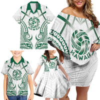 Custom Hawaii Volleyball Family Matching Off Shoulder Short Dress and Hawaiian Shirt Polynesian Pattern LT05 - Polynesian Pride