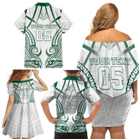 Custom Hawaii Volleyball Family Matching Off Shoulder Short Dress and Hawaiian Shirt Polynesian Pattern LT05 - Polynesian Pride