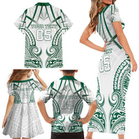 Custom Hawaii Volleyball Family Matching Short Sleeve Bodycon Dress and Hawaiian Shirt Polynesian Pattern - Polynesian Pride