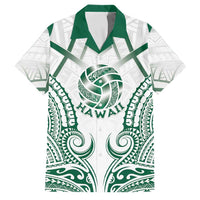 Custom Hawaii Volleyball Family Matching Summer Maxi Dress and Hawaiian Shirt Polynesian Pattern LT05 Dad's Shirt - Short Sleeve Teal - Polynesian Pride