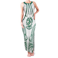 Custom Hawaii Volleyball Family Matching Tank Maxi Dress and Hawaiian Shirt Polynesian Pattern LT05 Mom's Dress Teal - Polynesian Pride
