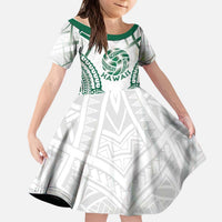 Custom Hawaii Volleyball Kid Short Sleeve Dress Polynesian Pattern LT05 KID Teal - Polynesian Pride
