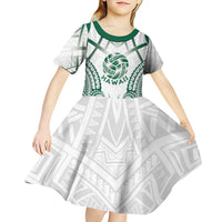 Custom Hawaii Volleyball Kid Short Sleeve Dress Polynesian Pattern LT05 - Polynesian Pride