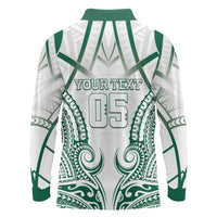 Custom Hawaii Volleyball Long Sleeve Polo Shirt Polynesian Pattern LT05 - Polynesian Pride