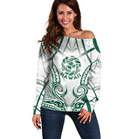 Custom Hawaii Volleyball Off Shoulder Sweater Polynesian Pattern - Polynesian Pride