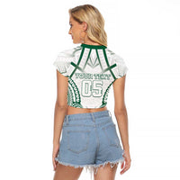 Custom Hawaii Volleyball Raglan Cropped T Shirt Polynesian Pattern LT05 - Polynesian Pride