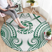 Hawaii Volleyball Round Carpet Polynesian Pattern - Polynesian Pride