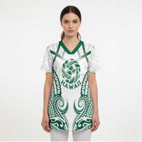 Custom Hawaii Volleyball Scrub Top Polynesian Pattern LT05 - Polynesian Pride