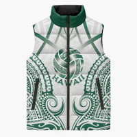 Custom Hawaii Volleyball Sleeveless Puffer Jacket Polynesian Pattern LT05 Unisex Teal - Polynesian Pride