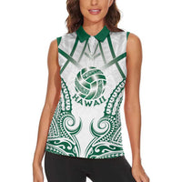 Custom Hawaii Volleyball Women Sleeveless Polo Shirt Polynesian Pattern LT05 - Polynesian Pride