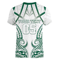 Custom Hawaii Volleyball Women V-Neck T-Shirt Polynesian Pattern LT05 - Polynesian Pride