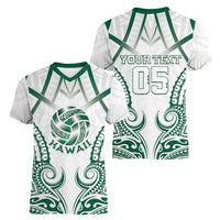 Custom Hawaii Volleyball Women V-Neck T-Shirt Polynesian Pattern LT05 - Polynesian Pride