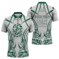 Custom Hawaii Volleyball Zipper Polo Shirt Polynesian Pattern LT05 - Polynesian Pride