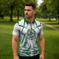 Custom Hawaii Volleyball Zipper Polo Shirt Polynesian Pattern LT05 - Polynesian Pride