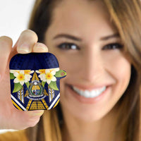 Nauru Independence Day AirPods Case Coat Of Arms With Plumeria LT05 - Polynesian Pride