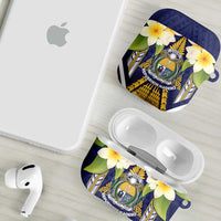 Nauru Independence Day AirPods Case Coat Of Arms With Plumeria LT05 - Polynesian Pride