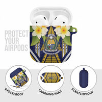 Nauru Independence Day AirPods Case Coat Of Arms With Plumeria LT05 - Polynesian Pride