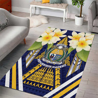 Nauru Independence Day Area Rug Coat Of Arms With Plumeria - Polynesian Pride