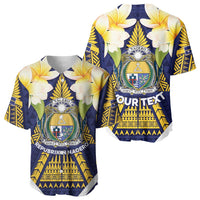 Personalised Nauru Independence Day Baseball Jersey Coat Of Arms With Plumeria LT05 - Polynesian Pride
