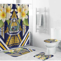 Nauru Independence Day Bathroom Set Coat Of Arms With Plumeria - Polynesian Pride
