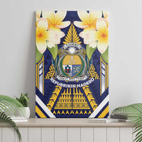 Nauru Independence Day Canvas Wall Art Coat Of Arms With Plumeria - Polynesian Pride