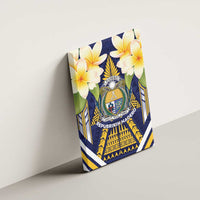 Nauru Independence Day Canvas Wall Art Coat Of Arms With Plumeria - Polynesian Pride