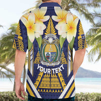 Personalised Nauru Independence Day Hawaiian Shirt Coat Of Arms With Plumeria LT05 - Polynesian Pride